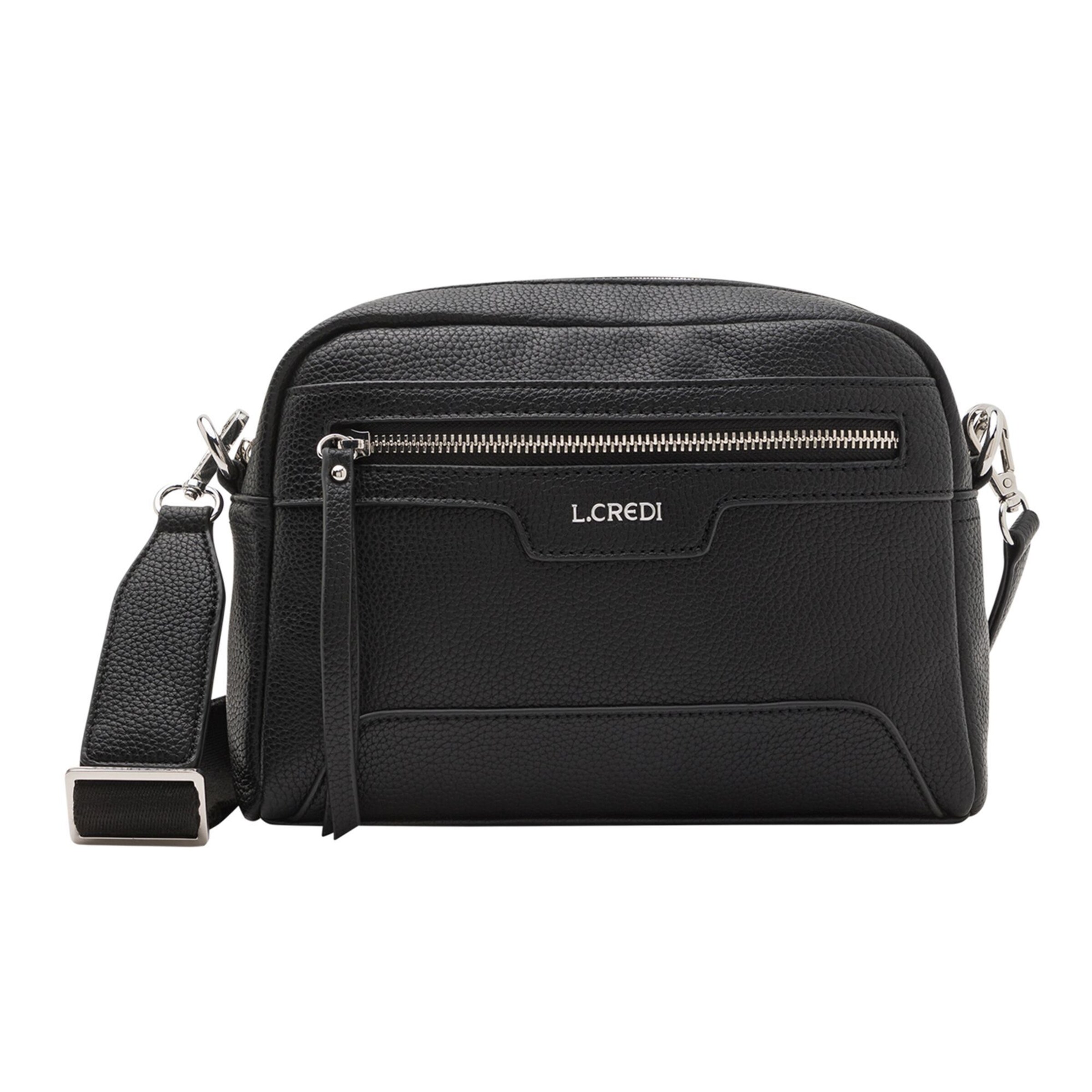Sac à bandoulière 'Oana' L.CREDI en noir : devant