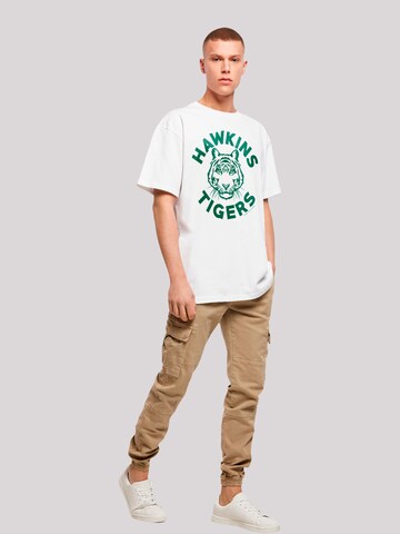 F4NT4STIC Shirt 'Stranger Things Hawkins Tigers Netflix TV Series' in Wit