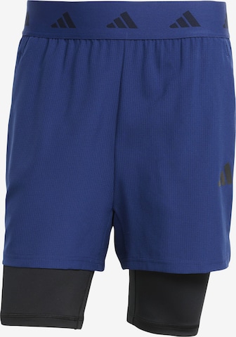 Pantaloni sport 'Gym+' de la ADIDAS PERFORMANCE pe albastru: față