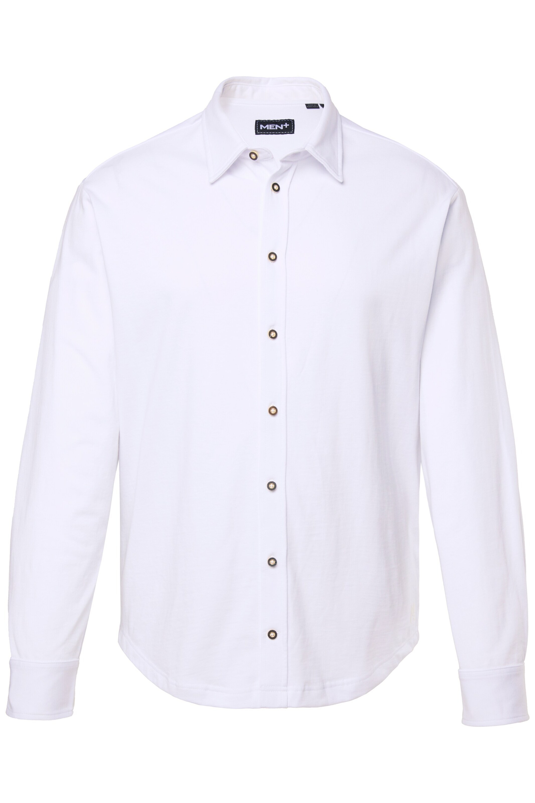 Men Plus Regular fit Button Up Shirt in White: front
