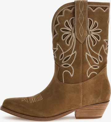 GUESS Cowboy Boots 'Ginnie' in Brown: front