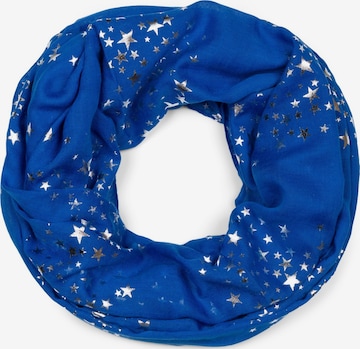 styleBREAKER Schlauchschal 'Loop Schal mit Metallic Sterne Print' in Blau: Vorderseite