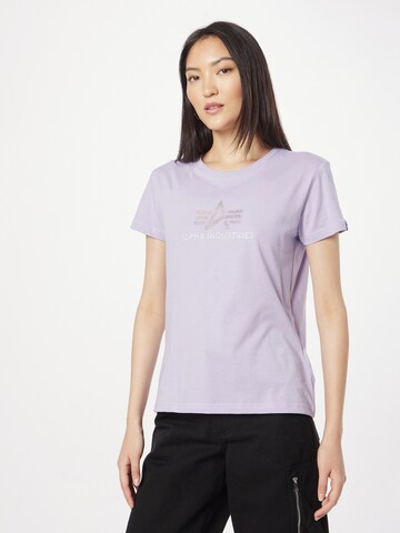 T-shirt ALPHA INDUSTRIES en violet : devant