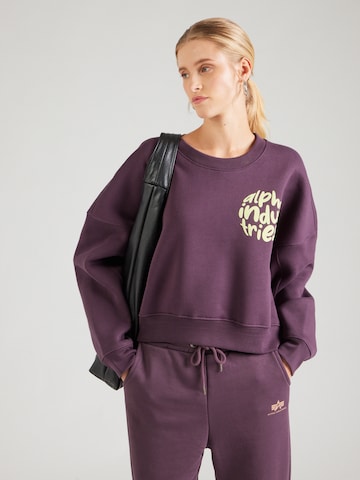ALPHA INDUSTRIES Tréning póló - lila: elől