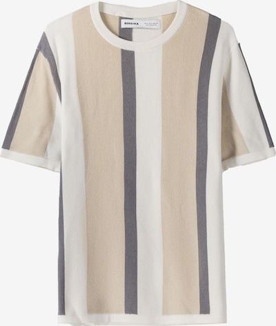 Bershka T-Shirt in beige / camel / dunkelgrau, Produktansicht