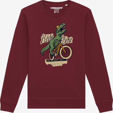 Watapparel Sweatshirt ' T-Rex Fahrrad ' in Red: front