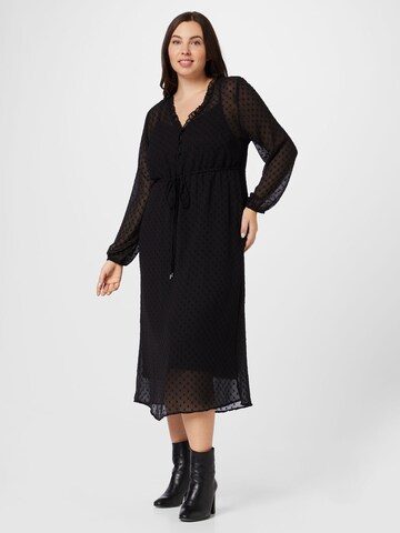 Abito camicia 'Juliana' di ABOUT YOU Curvy in nero: frontale