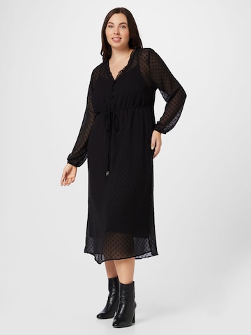 Robe-chemise 'Juliana' ABOUT YOU Curvy en noir : devant