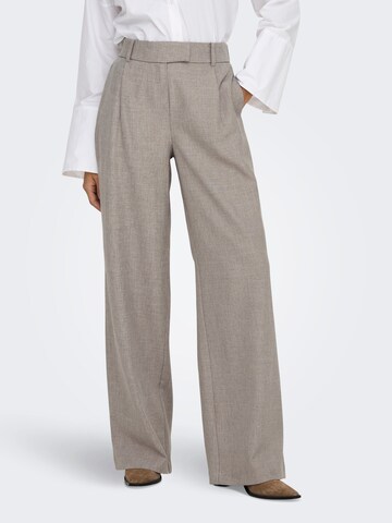 ONLY Wide leg Pleat-front trousers 'ONLLinda' in Grey: front