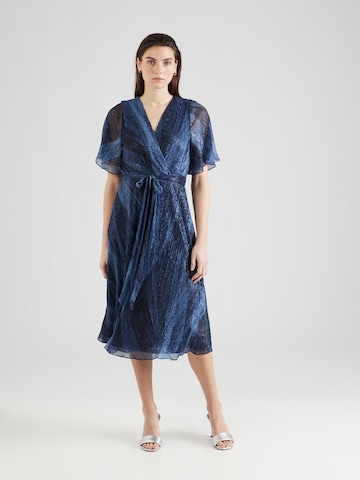 Robe de cocktail SWING en bleu : devant