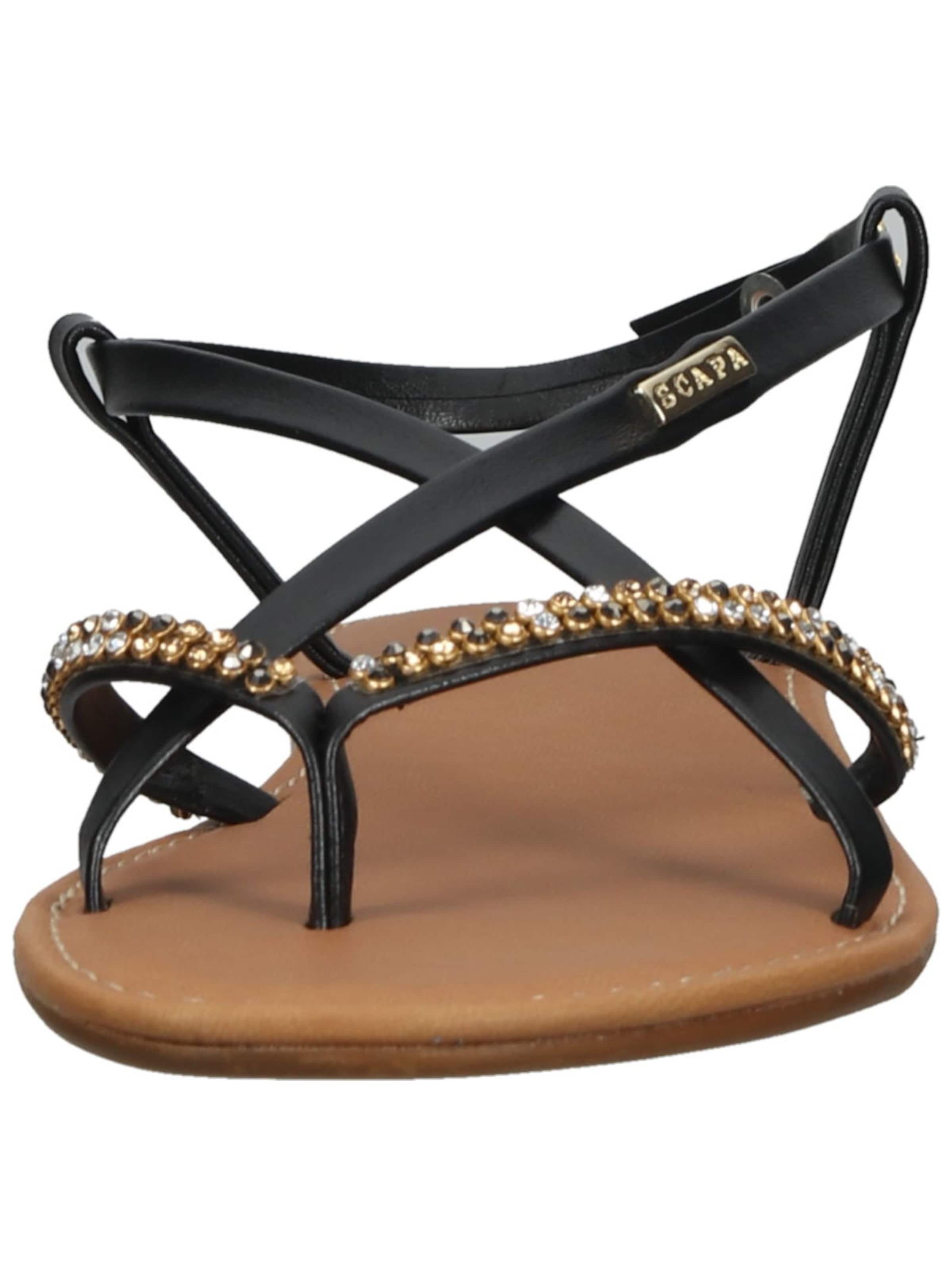 SCAPA Sandalen met riem in Zwart