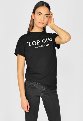 TOP GUN Shirt ' ' in Zwart: voorkant