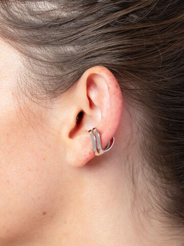 YParis Oorbellen 'Ear cuff Double Wavy S' in Zilver