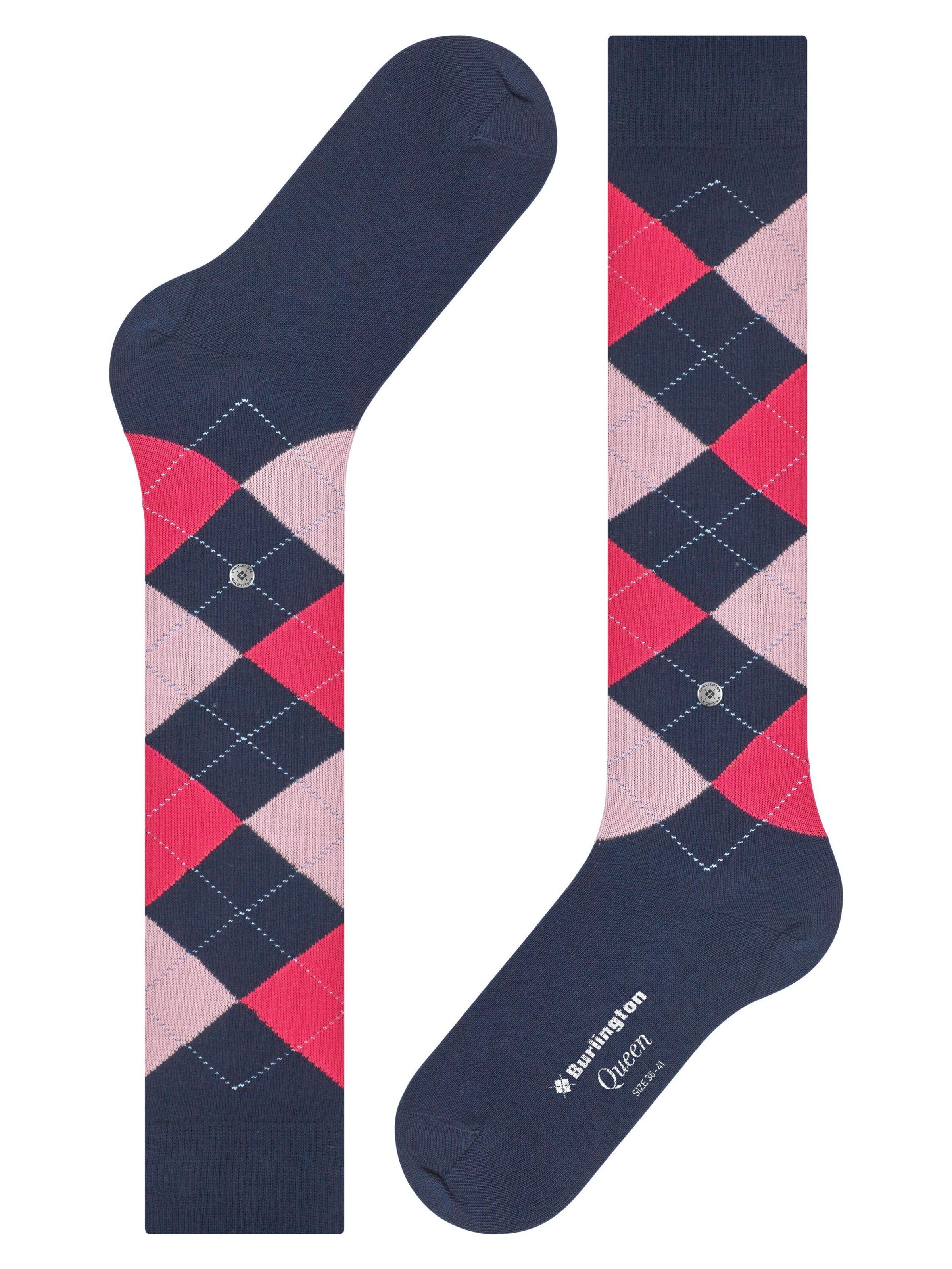 BURLINGTON Over the Knee Socks 'Queen' in Blue: front
