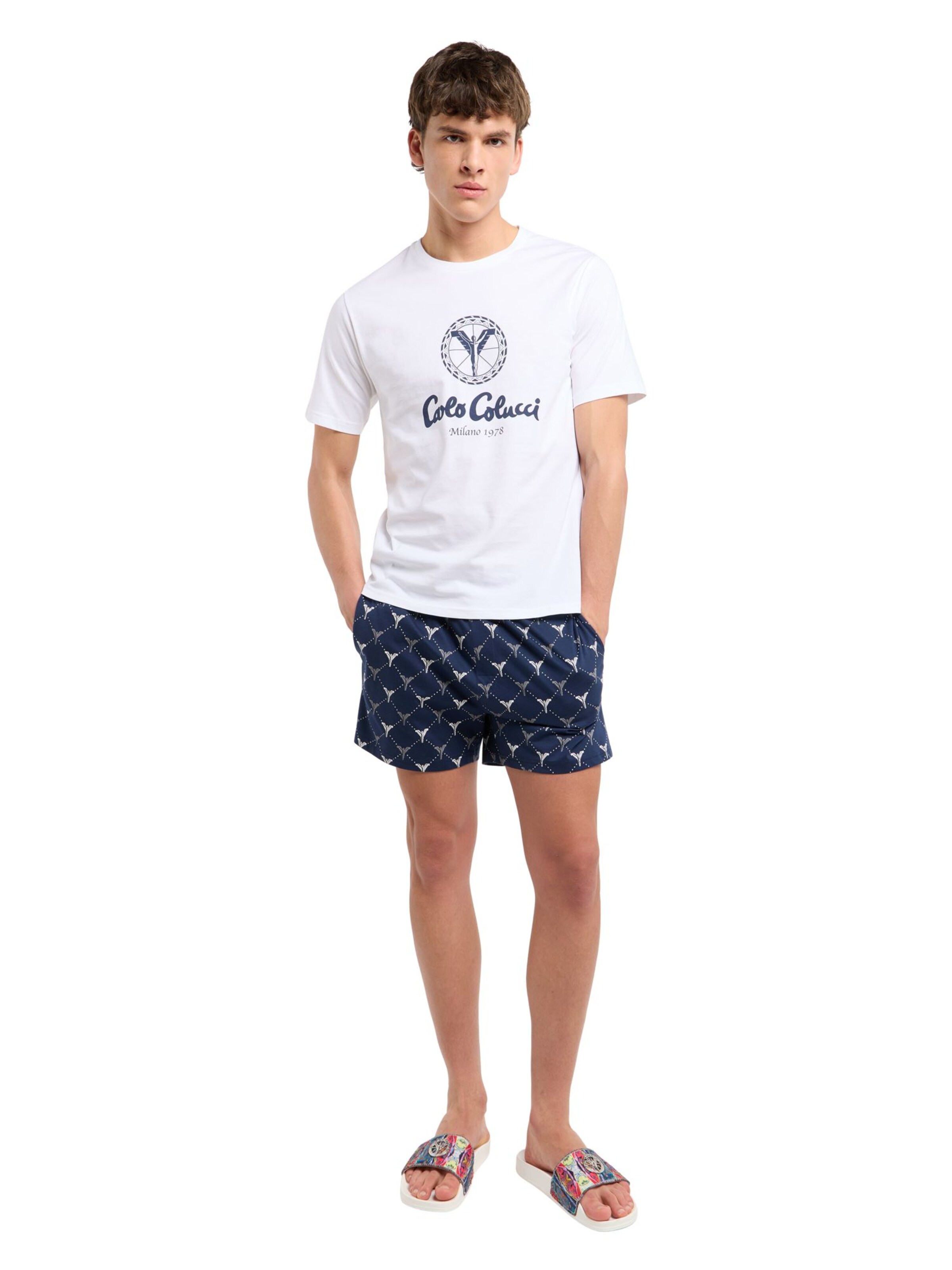 Carlo Colucci Pajama short ' Ferrazzin ' in Blue