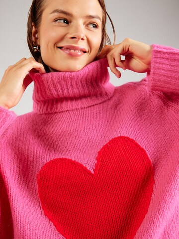 Grace Sweater 'HEART' in Pink