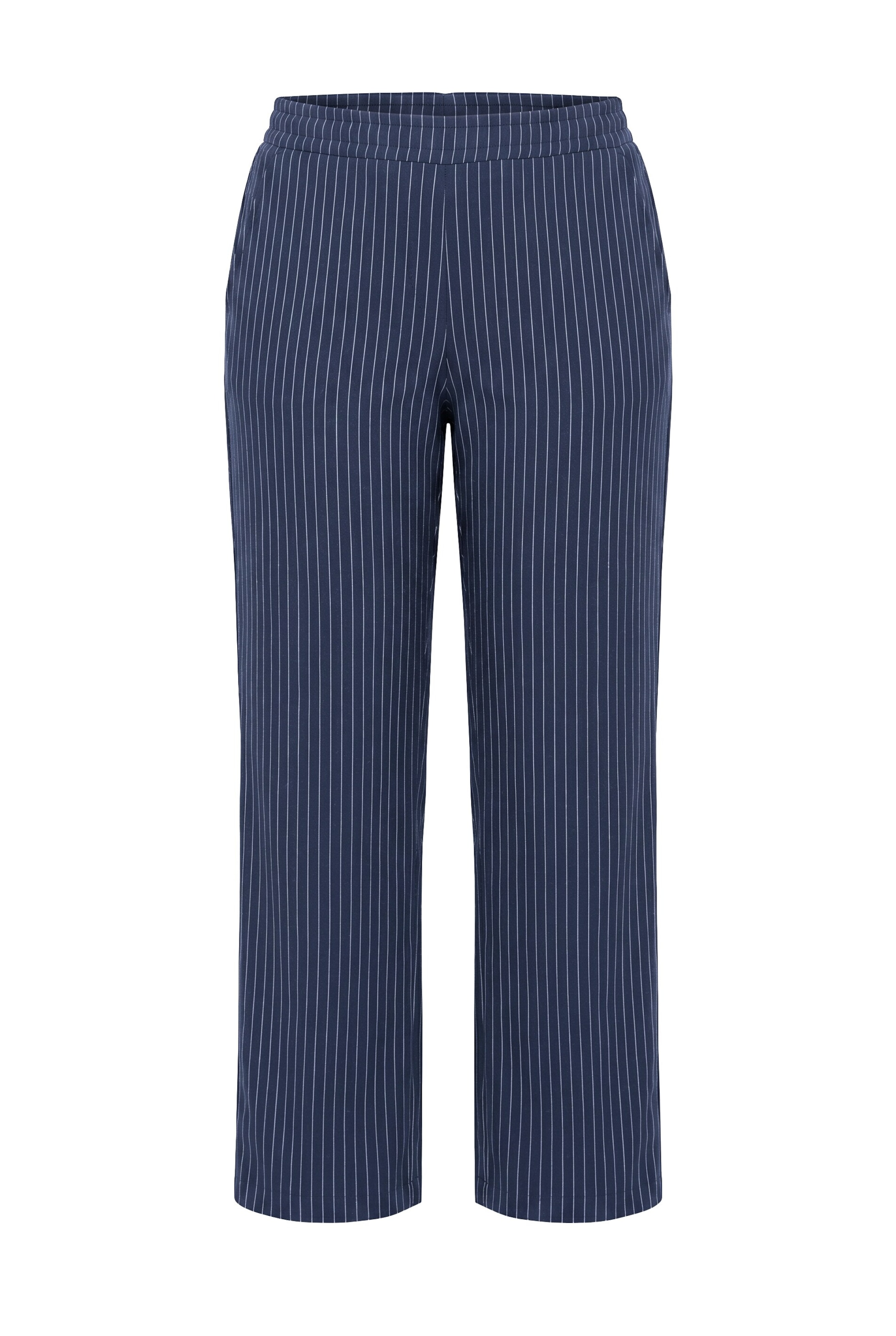 Ulla Popken Trousers in 42-44 in Marine blue / White, Item view