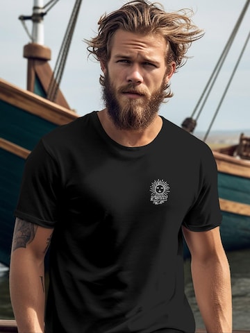 Neverless Shirt 'Compass' in Schwarz