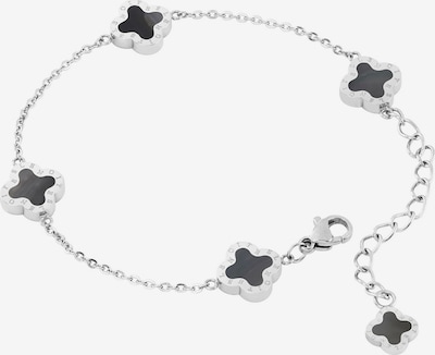 Lenoites Bracelet 'Four-leaf Clover' en noir / argent, Vue avec produit