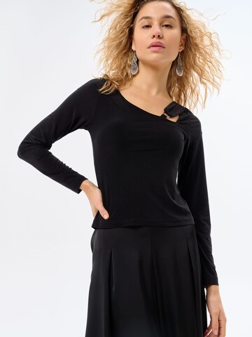 Blue Shadow Blouse in Black