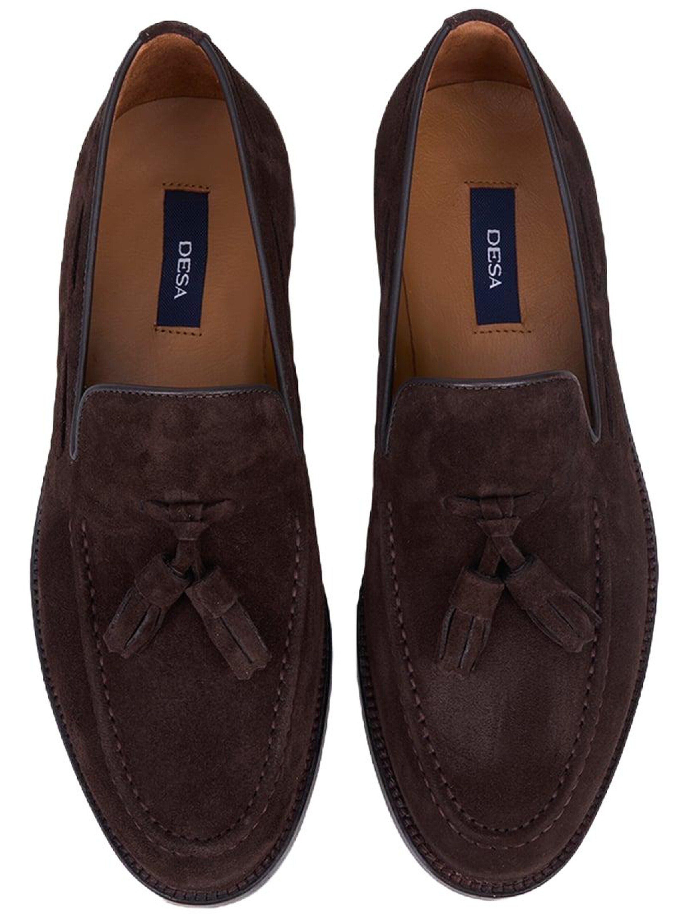 Desa Mocassins 'DESA Herren-Loafer aus Wildleder mit Quasten' in Bruin
