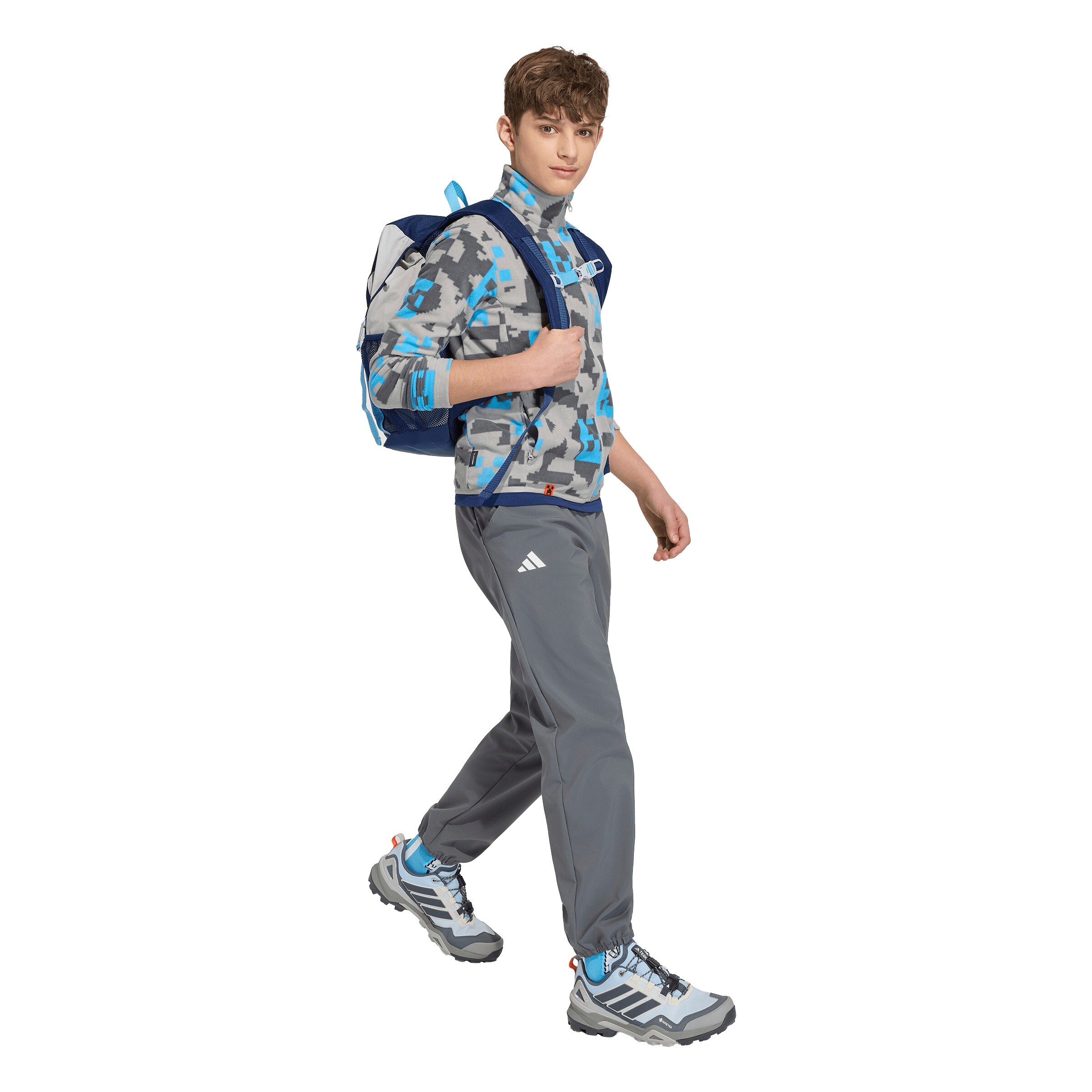 ADIDAS TERREXTehnička flis jakna 'Adidas x Minecraft' - siva boja