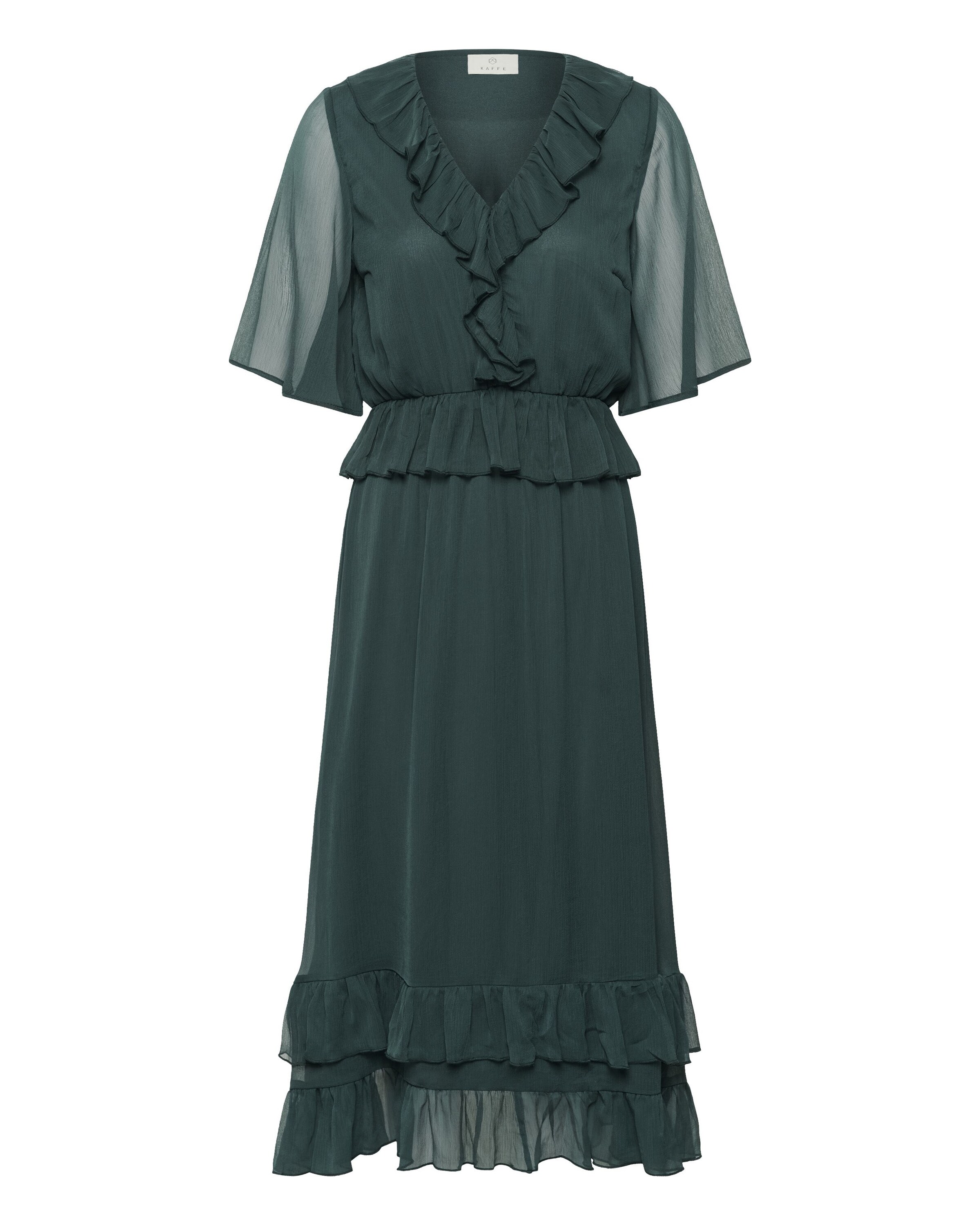 Kaffe Jurk ' KAdemi' in Groen: voorkant