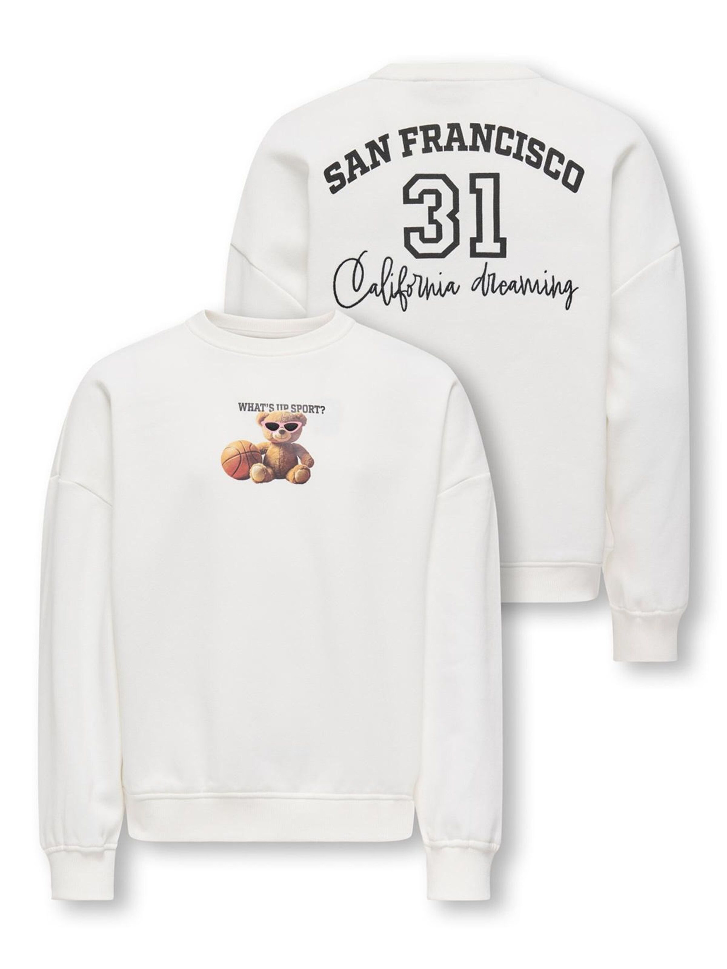 ONLY GIRLS Sweatshirt 'KOGBila' in Wit