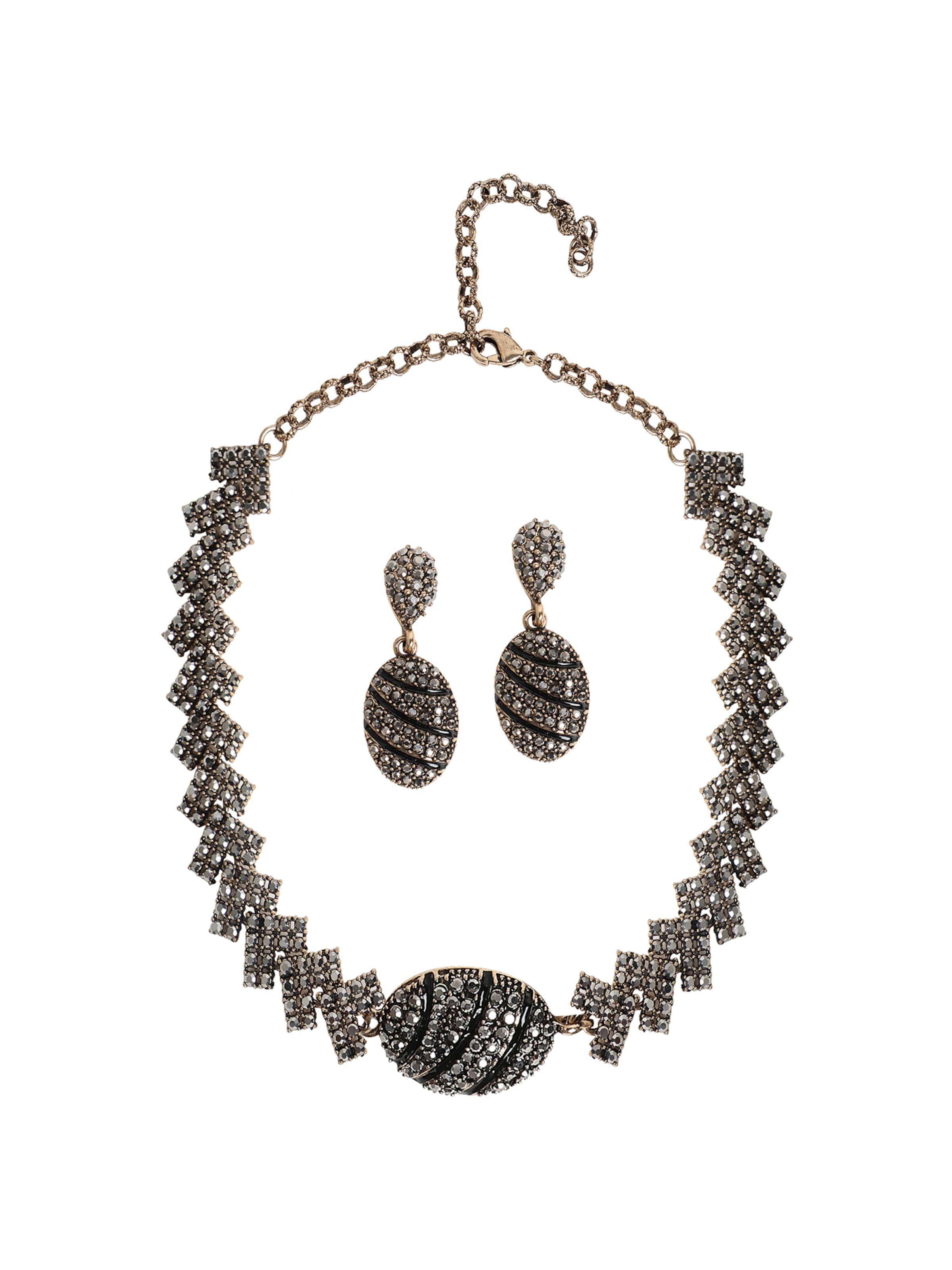 SOHI Σετ κοσμημάτων 'Loren' σε ασημί: μπροστά