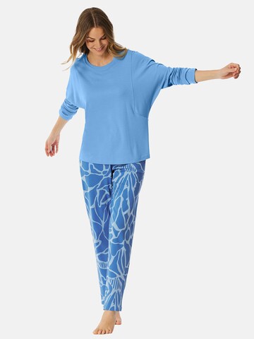SCHIESSER Pyjama ' Modern Nightwear ' in Blauw: voorkant