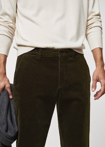 MANGO MAN Regular Pants 'Berdam' in Green