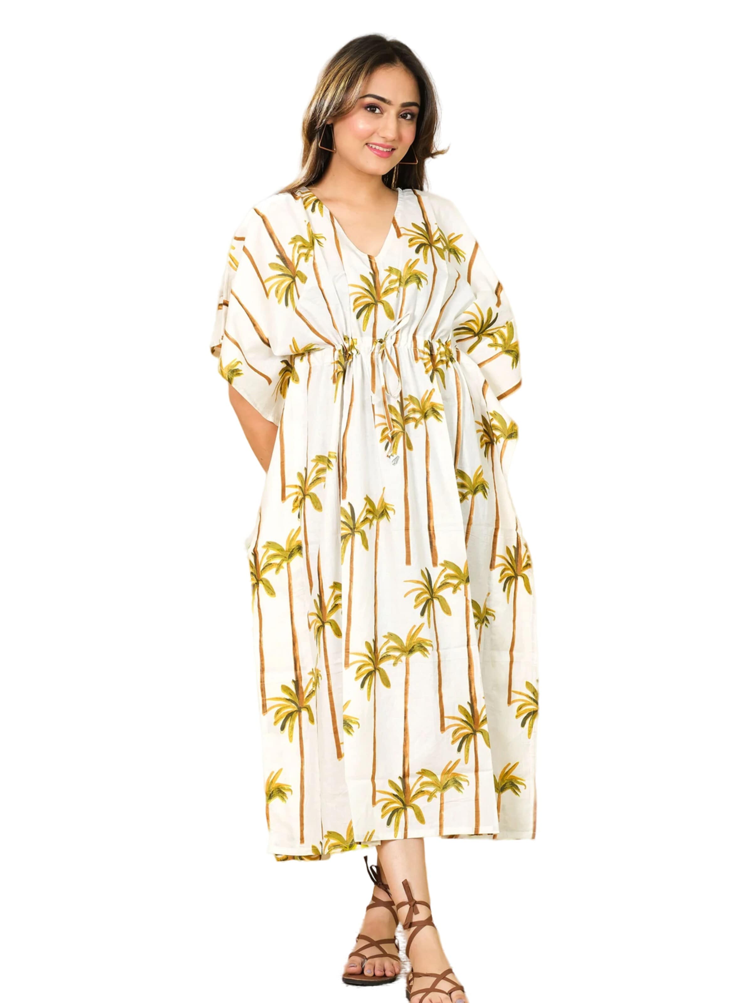 PfauGermany Oversizekleid 'KAFTAN Free Size Brustumfang – 170 cm . Länge 130 cm'‌ in Weiß: Vorderseite