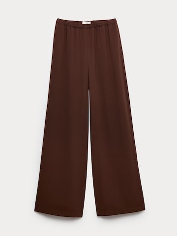 Marks & Spencer Wide leg Broek in Bruin: voorkant