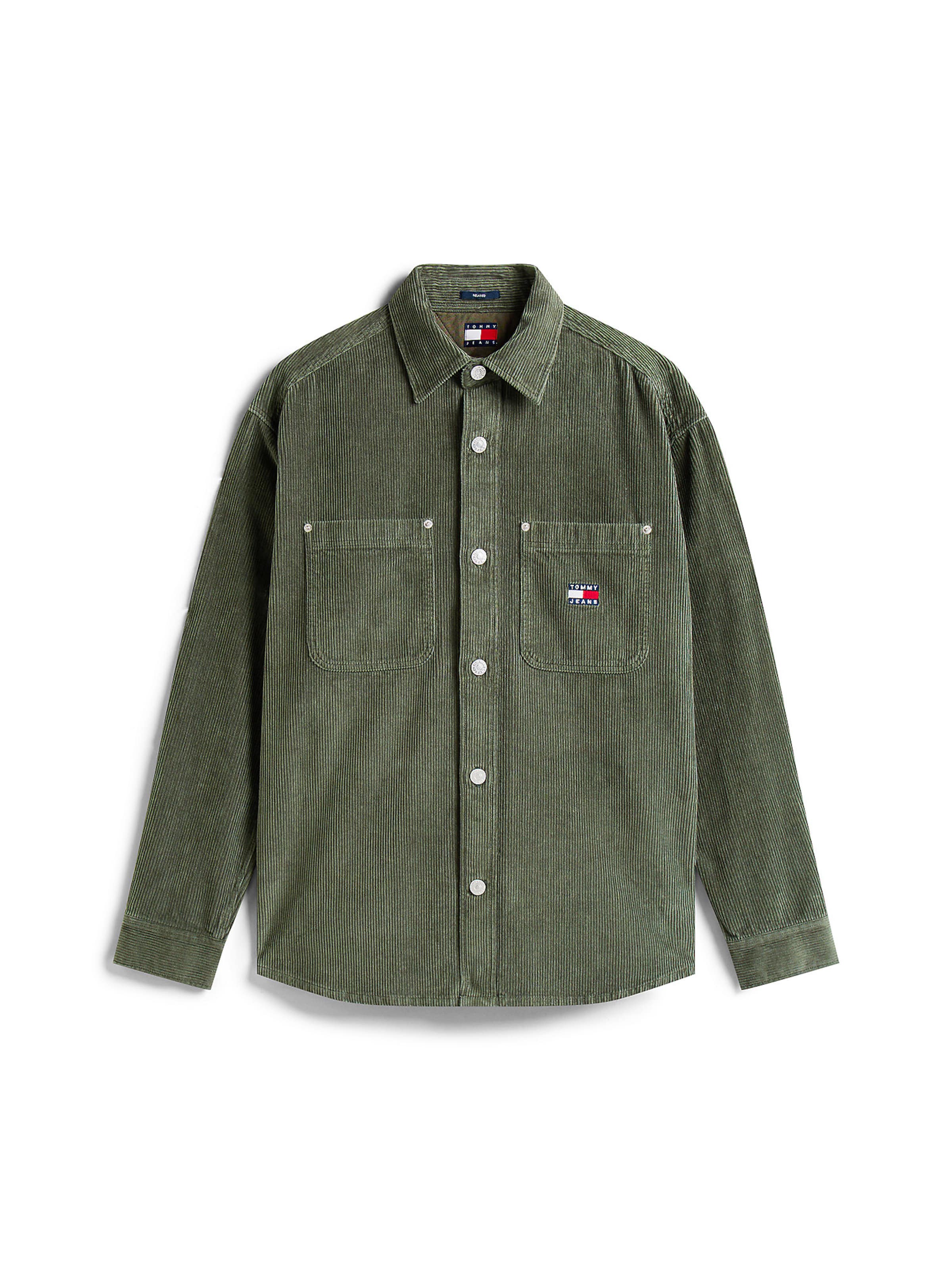 Tommy Jeans Overhemd in de kleur Donkergroen, Productweergave