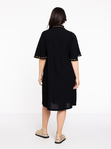 Yoek Shirt Dress in Black