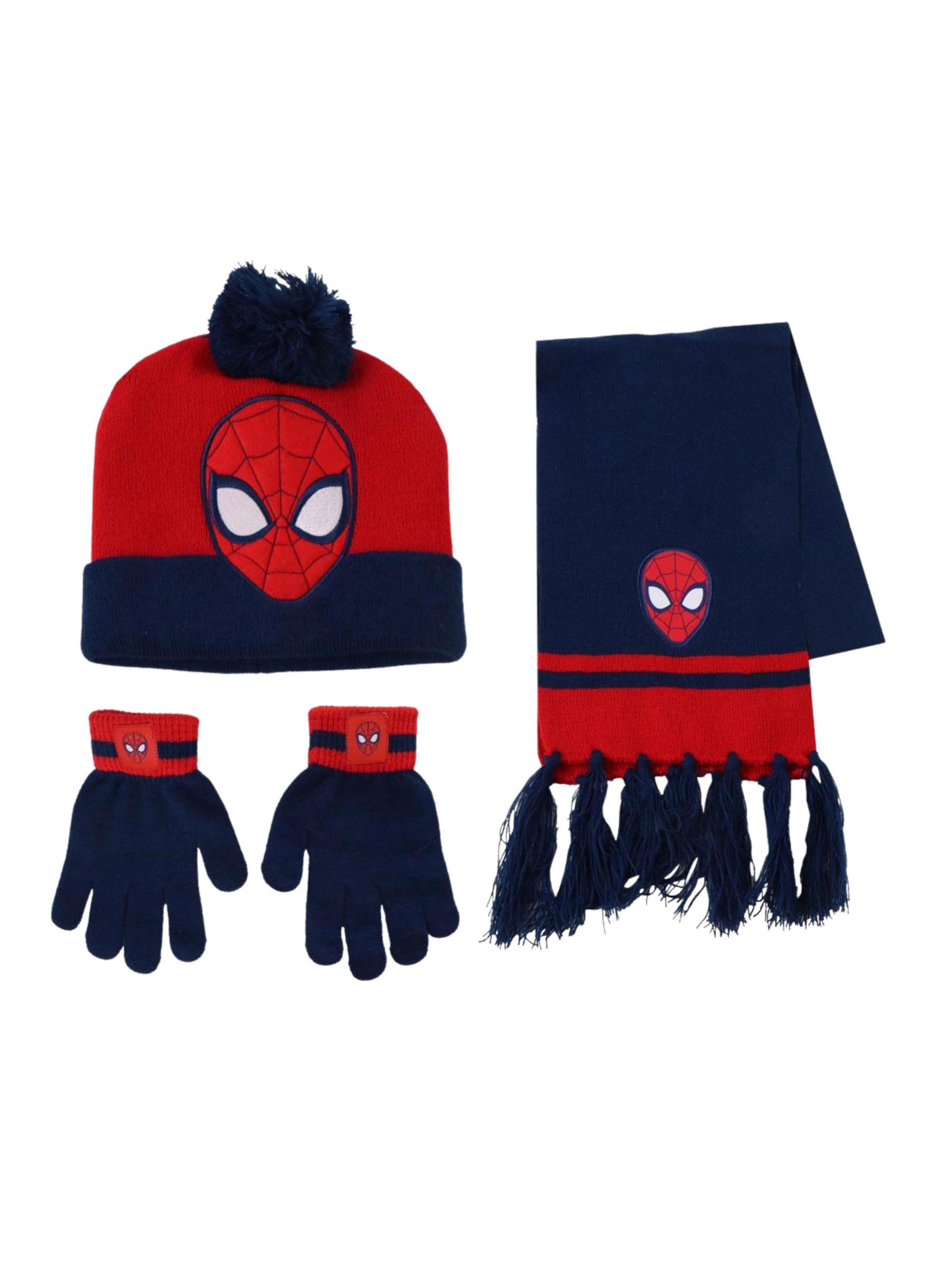 DISNEY Set '3-teiliges Spider-Man Schal-Set' in Red: front
