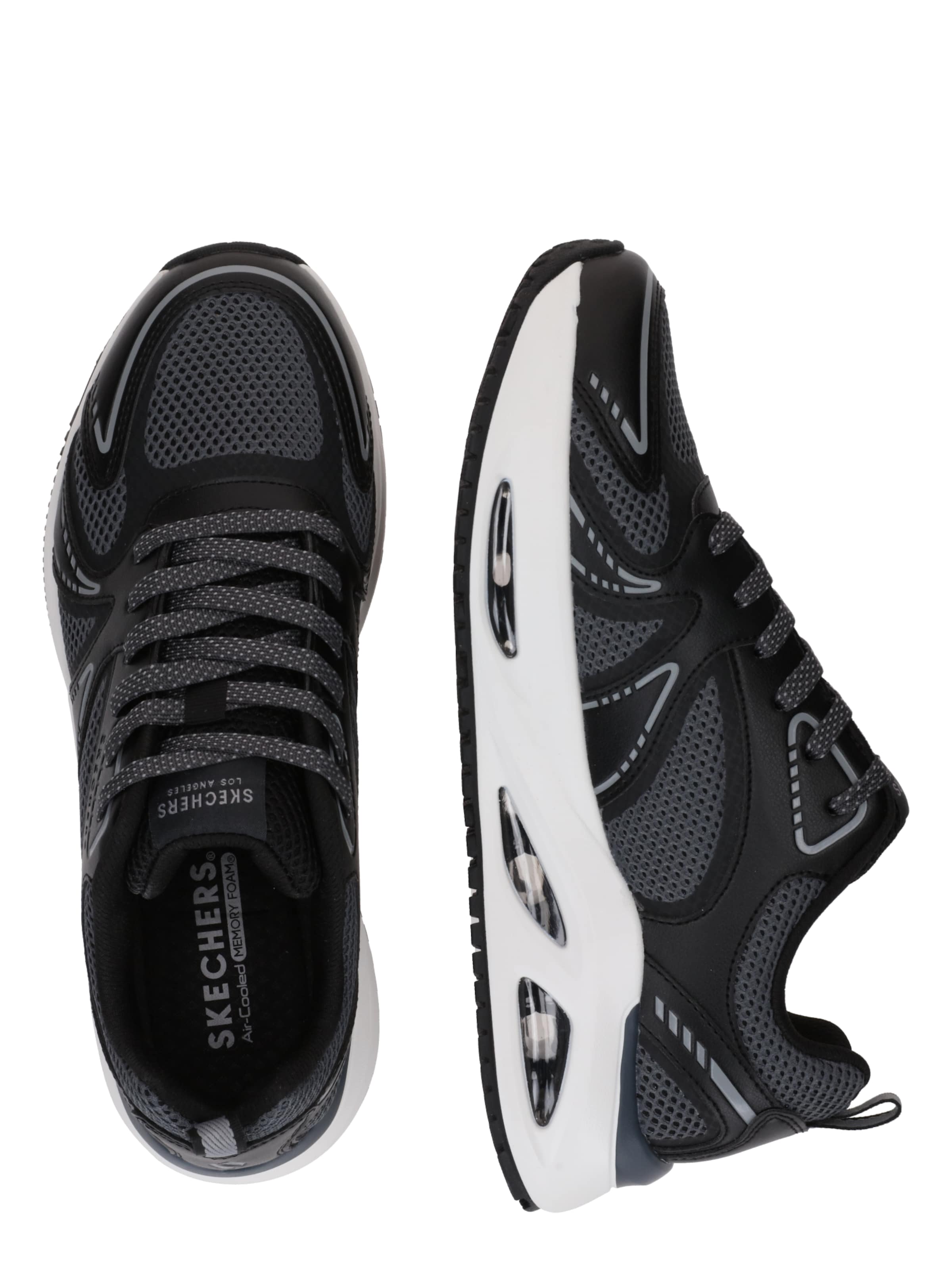 melns SKECHERS Zemie brīvā laika apavi 'UNO EGO-AURAIR'