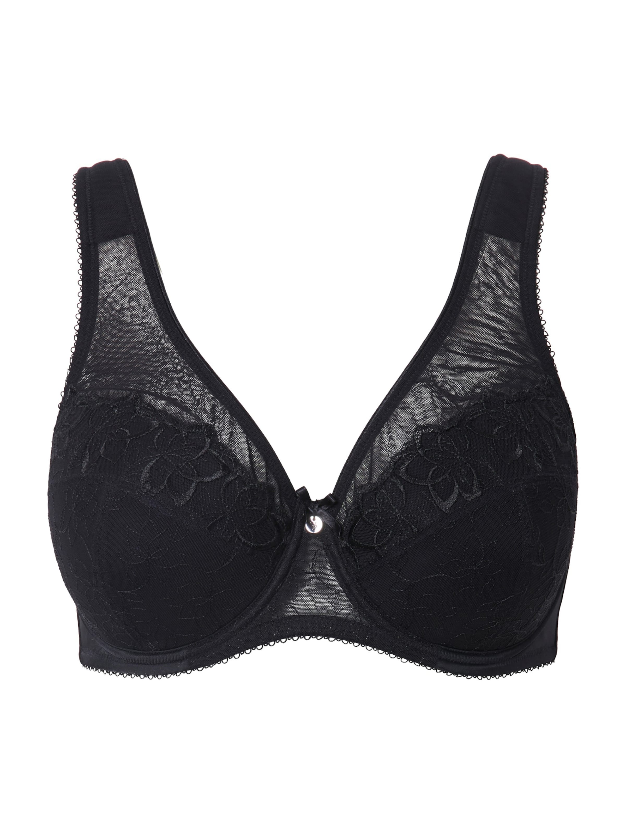 Ulla Popken Minimiser Bra in Black: front