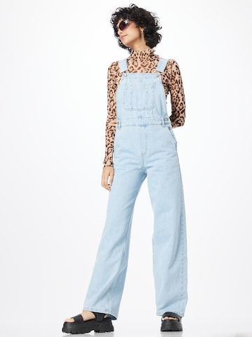 Warehouse Wide leg Dungaree jeans in Blue