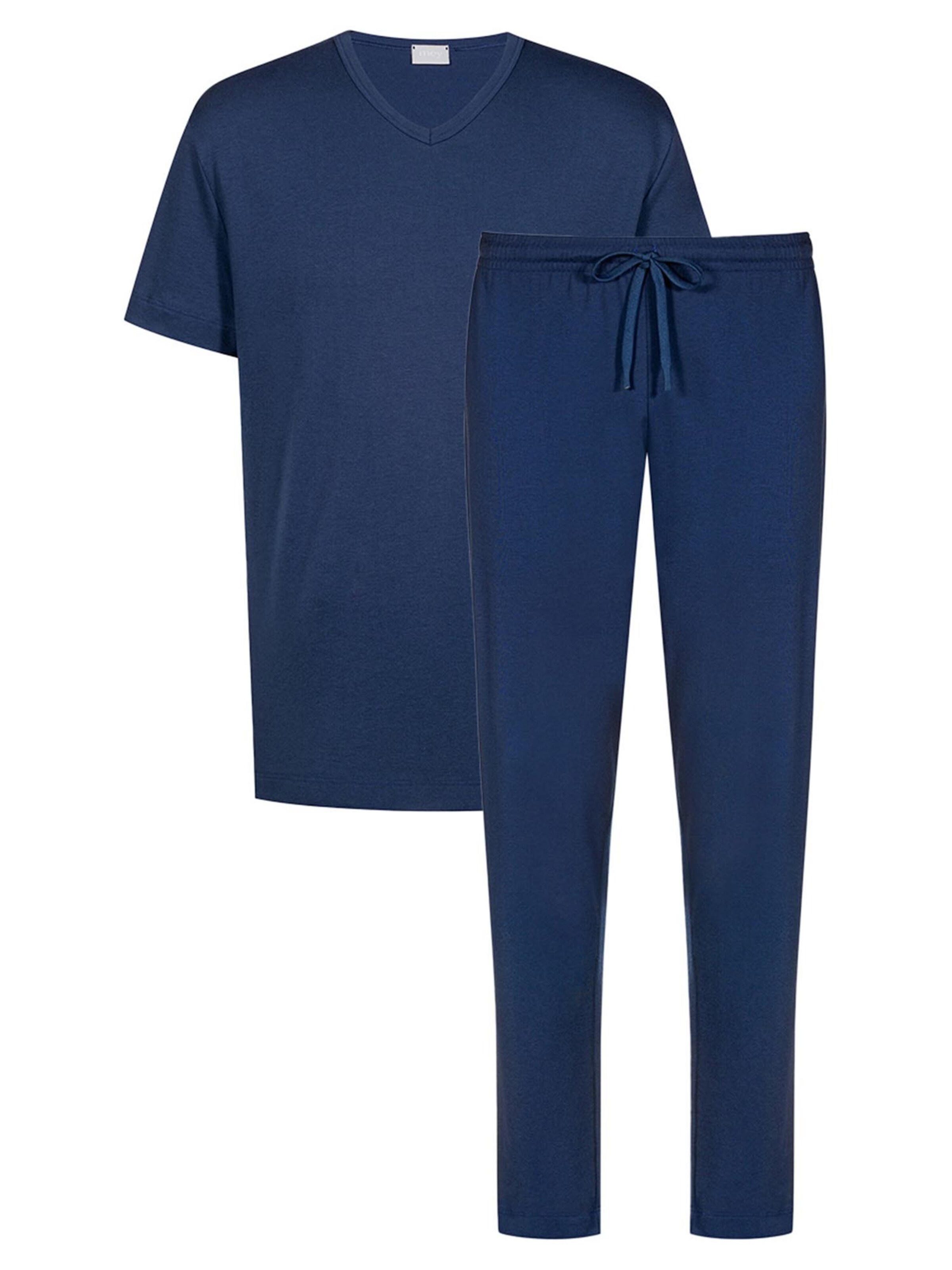 Mey Pyjama kort 'Solid Night' in Blauw: voorkant
