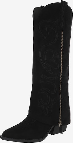 Ital-Design Cowboy Boots in Black: front
