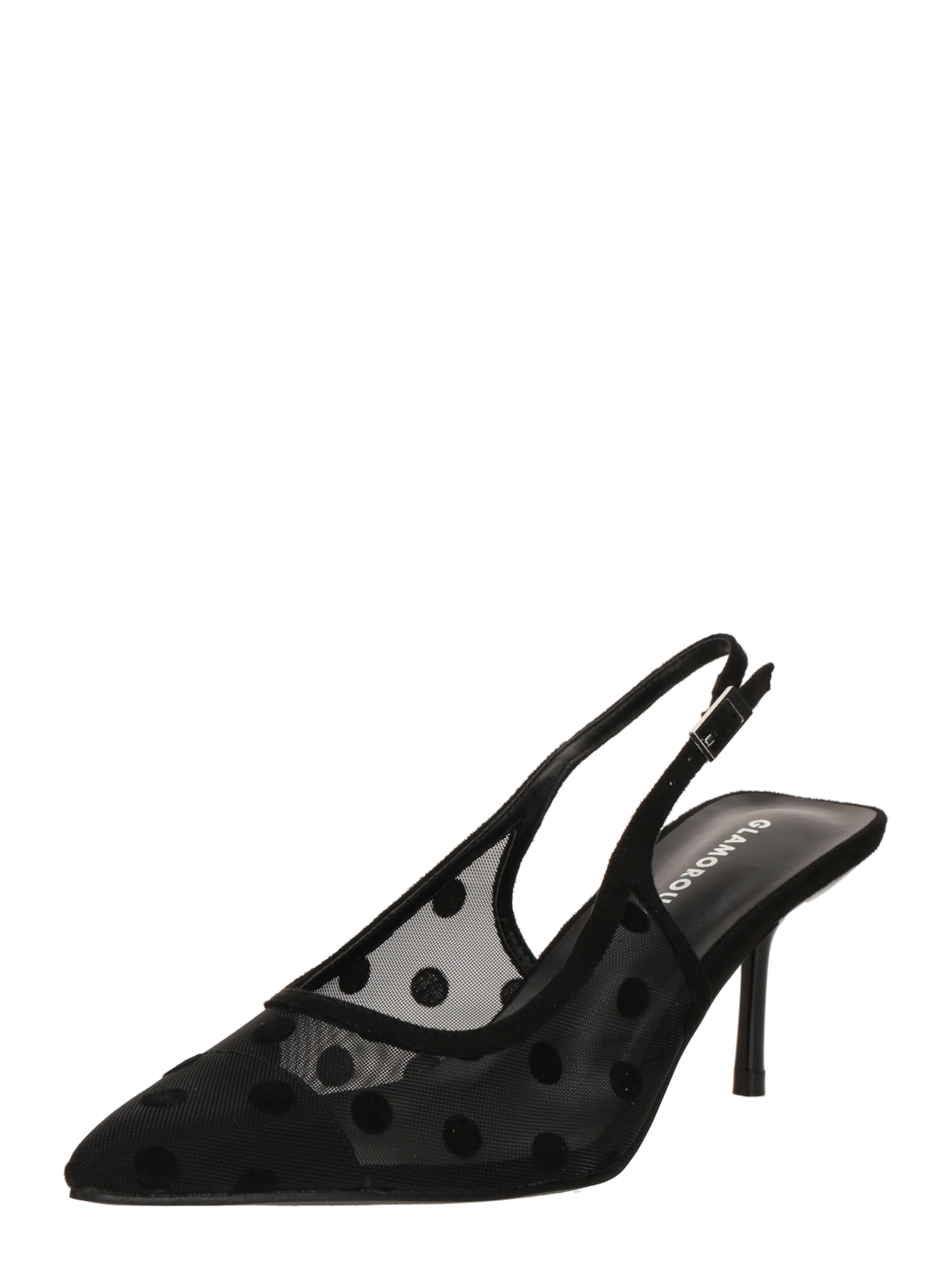 GLAMOROUS Лодочки с открытой пяткой в Черный: спереди