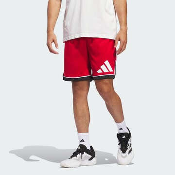 ADIDAS PERFORMANCE Loose fit Sports trousers 'Badge of Sport' in Red: front