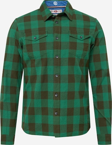 Petrol Industries Regular fit Button Up Shirt in Green: front