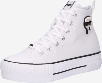 Karl Lagerfeld - Sapatilhas altas em branco: frente