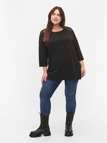 Zizzi Bluse 'LUCCA' in Schwarz