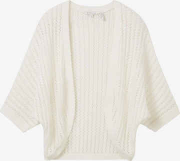 TOM TAILOR Knit Cardigan in White: front