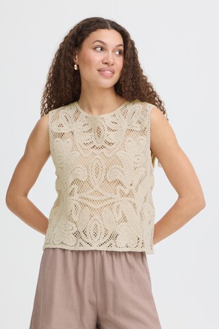 Fransa Top 'PRIM' in Beige: voorkant