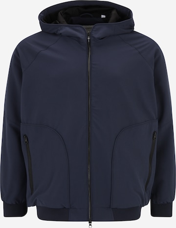 Veste mi-saison 'TRACK' Jack & Jones Plus en bleu : devant