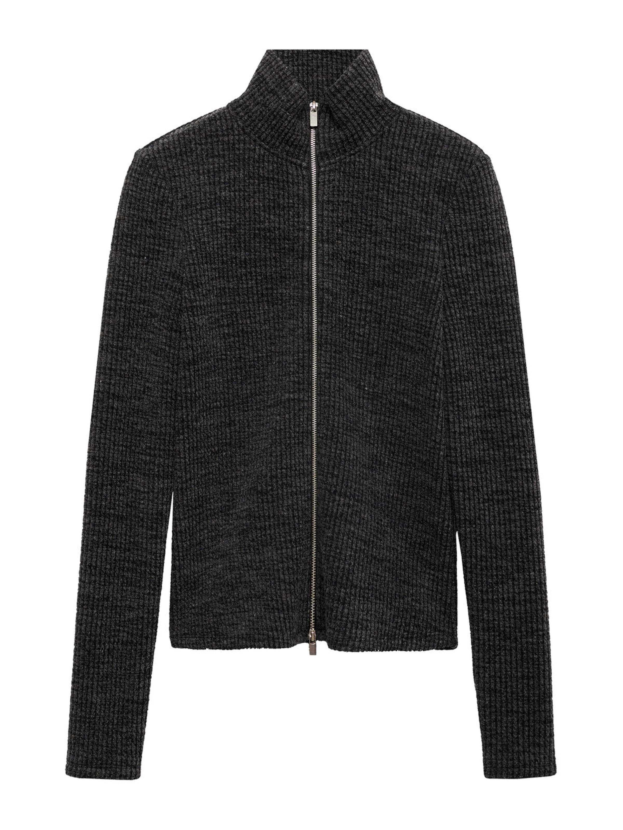 MANGO Neuletakki 'NECA' värissä harmaa: etupuoli